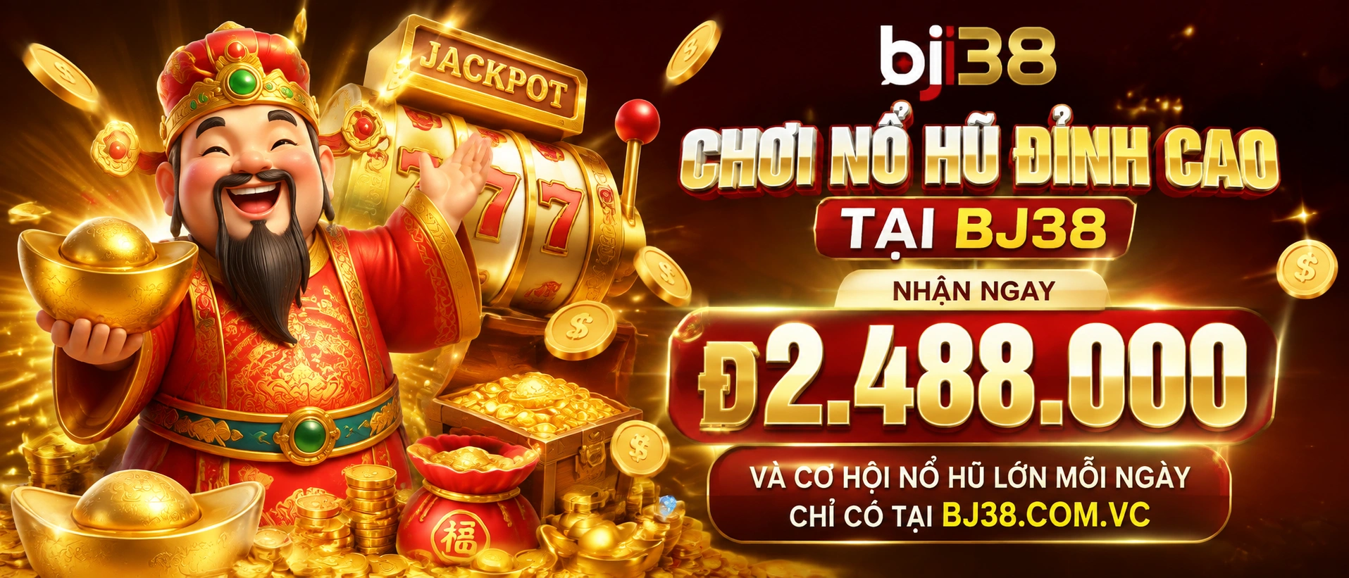 Giao diện BJ38 Nổ Hũ hiển thị danh mục slot và khu vực thưởng